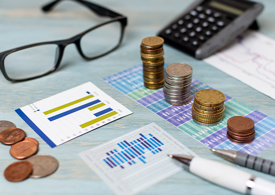 A shopping cart with groceries.
